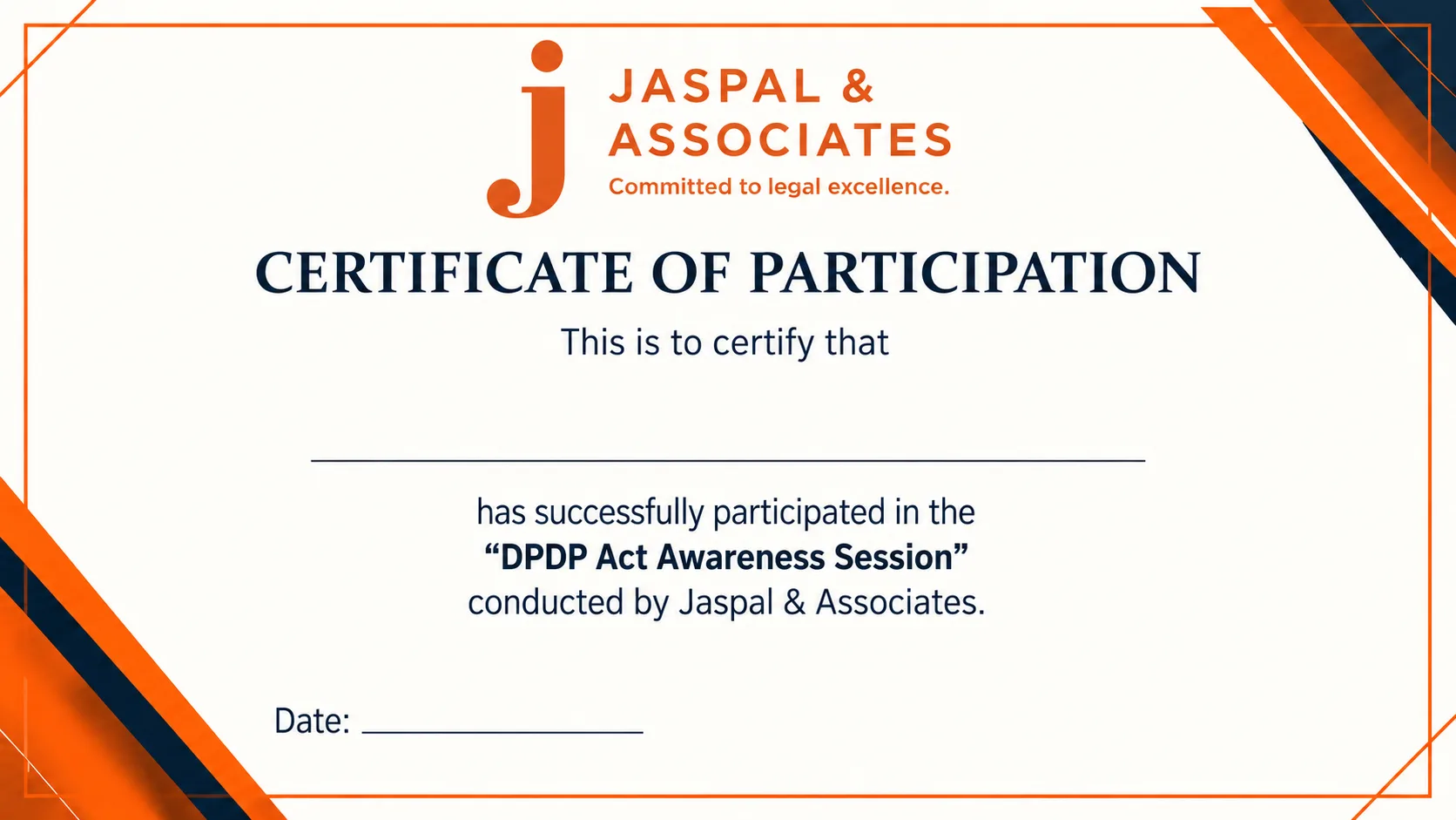 Certificate of Participation